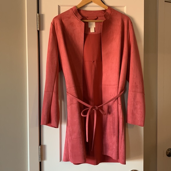 H&M Faux Suede Jacket Limited Edition Raspberry Red - Picture 2 of 9